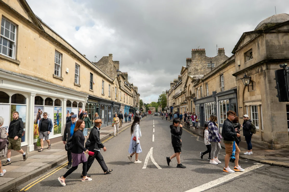 people walking on streets ,Bath city breaks 